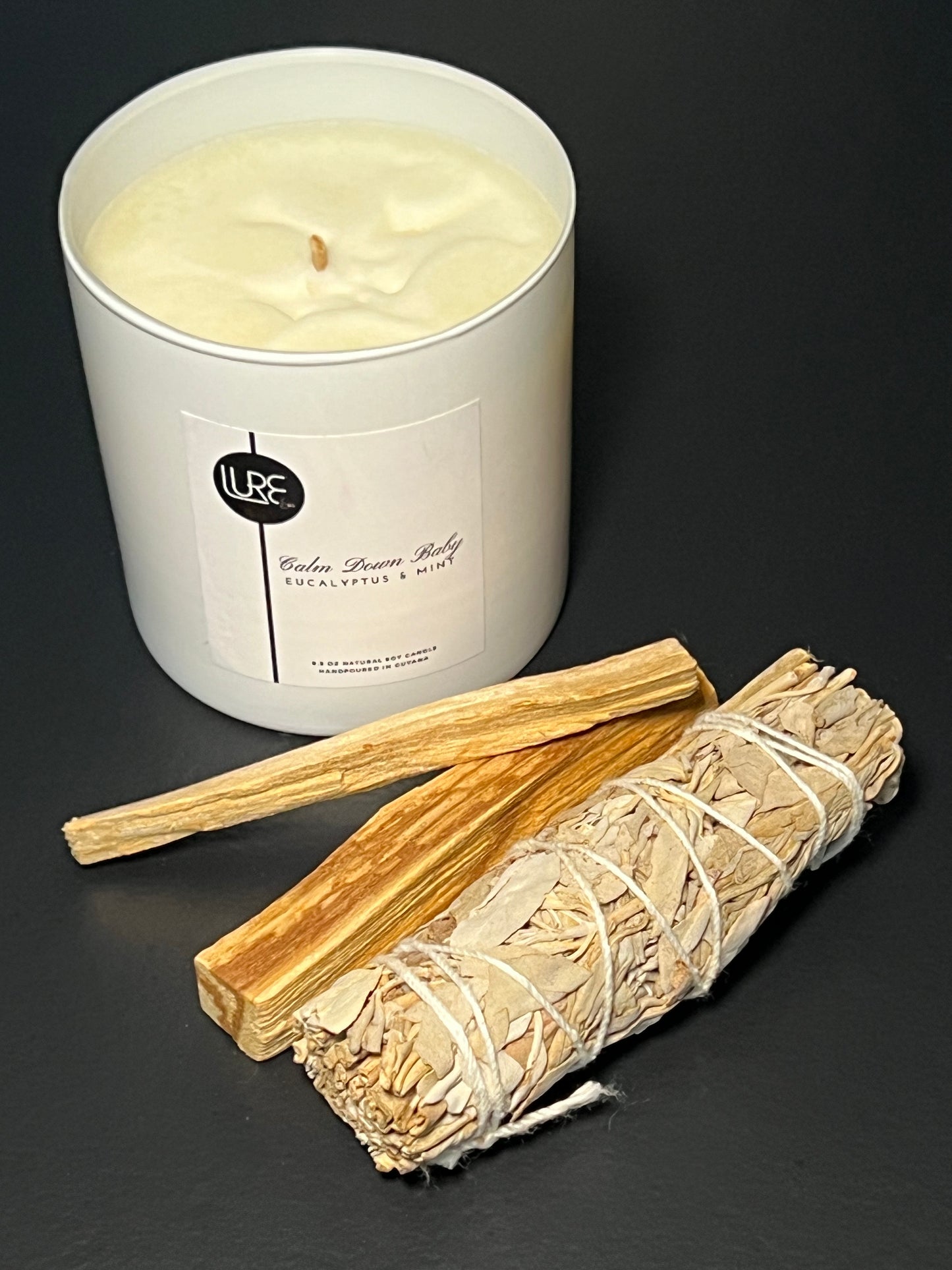 LURE by Shiv: Scented Candle | Smudging Sage & Palo Santo Gift Set