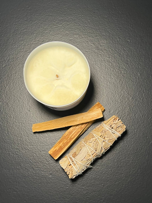 LURE by Shiv: Scented Candle | Smudging Sage & Palo Santo Gift Set