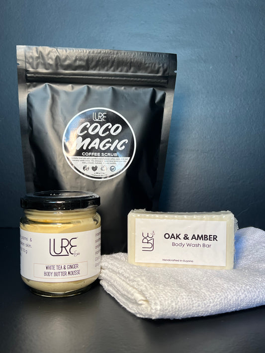 LURE by Shiv: Coco Magic | Body Wash Bar | Body Butter | Facial Towel