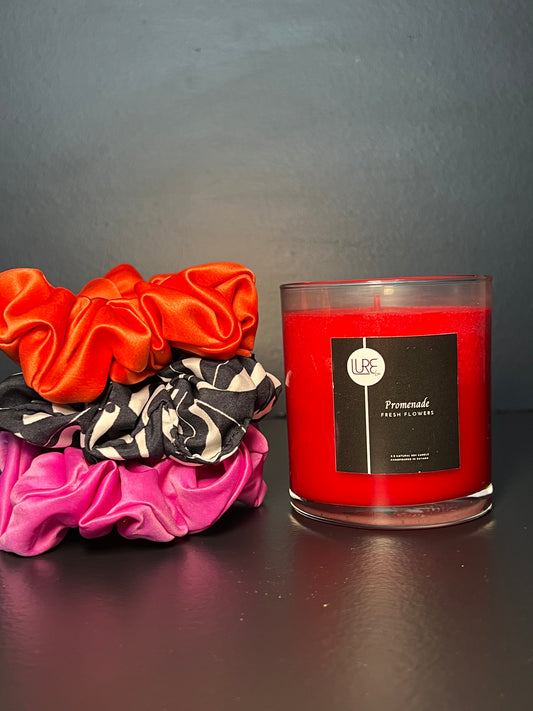 LURE by Shiv: 8.5 oz Candle | Hair Scrunchies