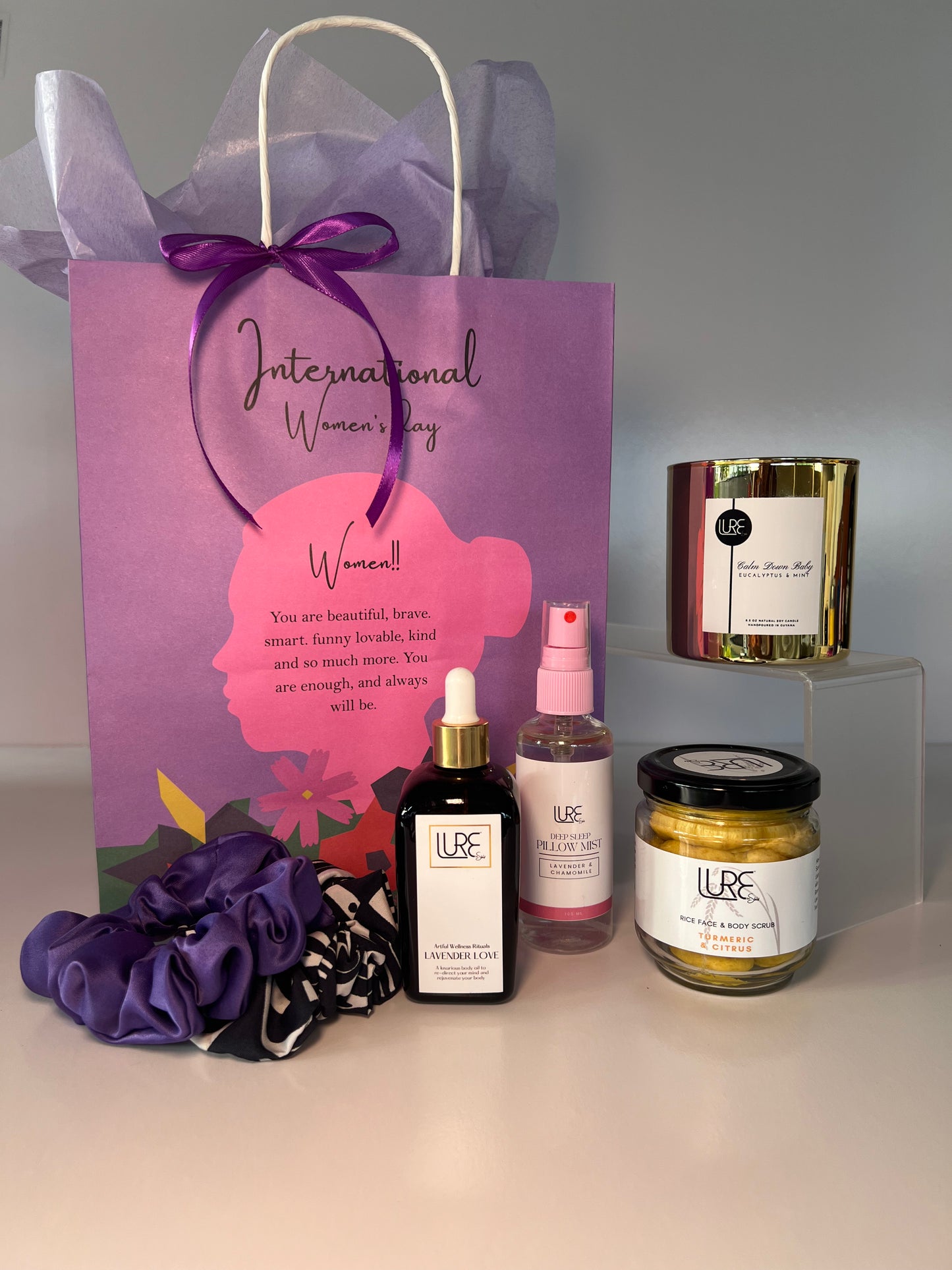LURE BY SHIV: Body Scrub | Body Oil | Candle | Pillow Mist | Hair scrunchies
